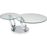Chicago Coffee Table in Tempered Glass & Chrome